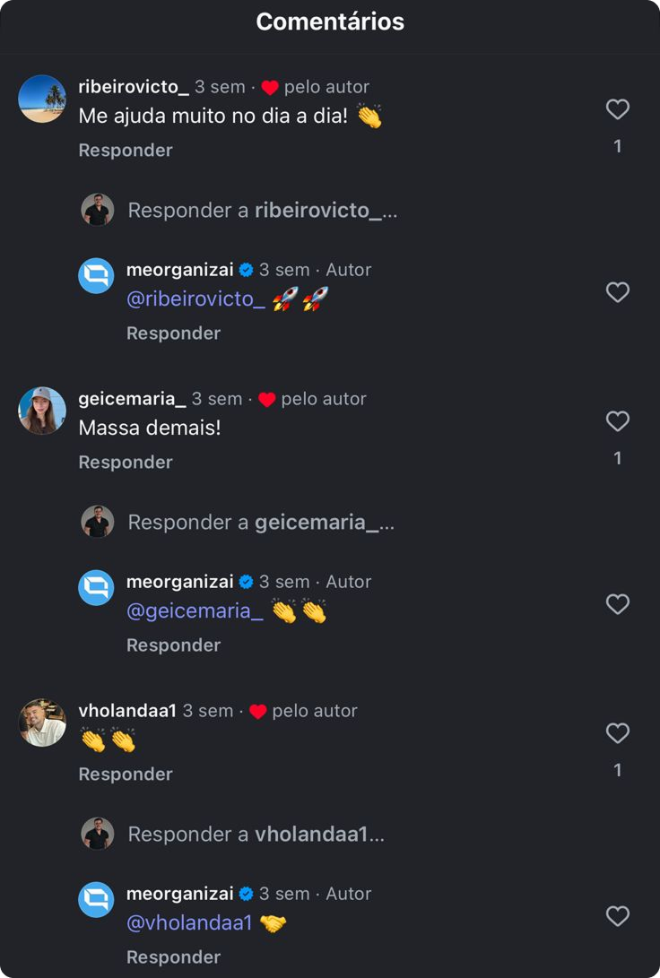 Depoimento de cliente OrganizAÍ